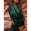 Blusa Regata Feminina Elegante de Cetim com Decote em V e Sem Mangas Verde L 4