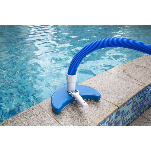 Flexible Half Moon Pool Vacuum Head with EZ Clips, Weighted for Concrete and Plaster Pools, Dual Pack 1