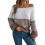 Damen Häkelstrick Lässiger Farbblock Schulterfrei Trendy Pullover Pullover Laternenärmel Warme Oberteile Kaffee S 1