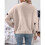Damen-Pullover mit Y2K-Print, Rundhalsausschnitt, Lange Ärmel, Überschnittene Schultern, Strickpullover Khaki S 1