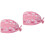 2Pièces Chapeau Infirmière Rose Coton Ajustable Motif Ours Respirant 3
