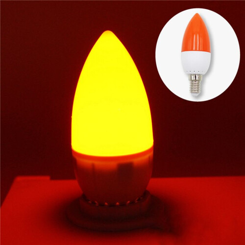 4X E14 LED Color Candle Tip Bulb, Color Candle Light,Red 1