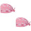 2Pièces Chapeau Infirmière Rose Coton Ajustable Motif Ours Respirant 5