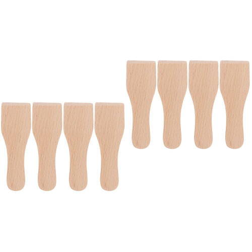 8Pièces Spatules Bois Khaki Pour Barbecue 2