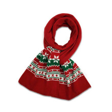 Kerst gebreide sjaal, feestelijke nekaccessoire met schattig cartoonontwerp en warme en comfortabele stof, unisex wintersjaal voor een feestelijke