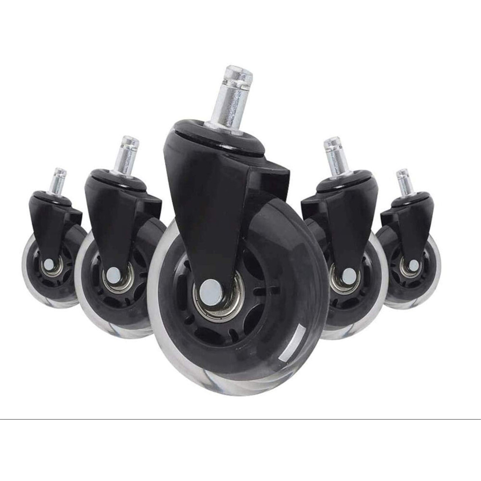 Office Chair Wheels Set Of 4, 2.5 Inch Pu Caster Wheels For Hardwood Floors, Silent Smooth Rolling 9330225787181