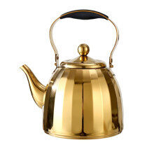 2 Liter Stainless Steel Tea Kettle Gold, Fast Heating Boil with HeatResistant Handle and Builtin Strainer for Camping
