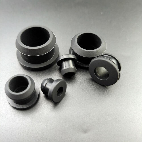Silicone Hole Plugs 2pcs 28mm Bore Black Rubber Grommet Caps Waterproof Dust Blocking for Cable Protection 1