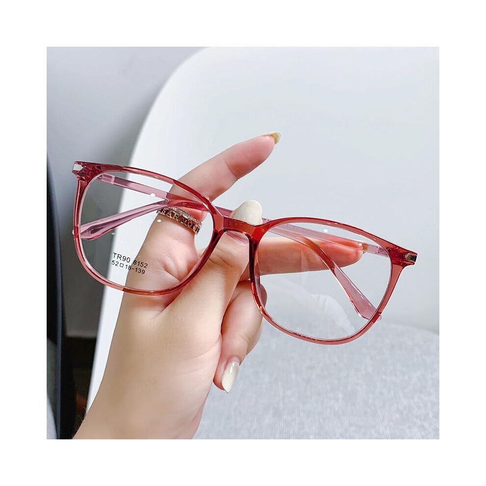 Blue Light Reading Glasses +3.00 Wine Red, Spring Hinge Computer Readers for Men and Women