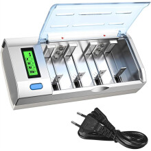 Battery Charger LCD Universal Quick Battery Charger Intelligent Battery Charger for AA/AAA/SC/C/D EU Plug