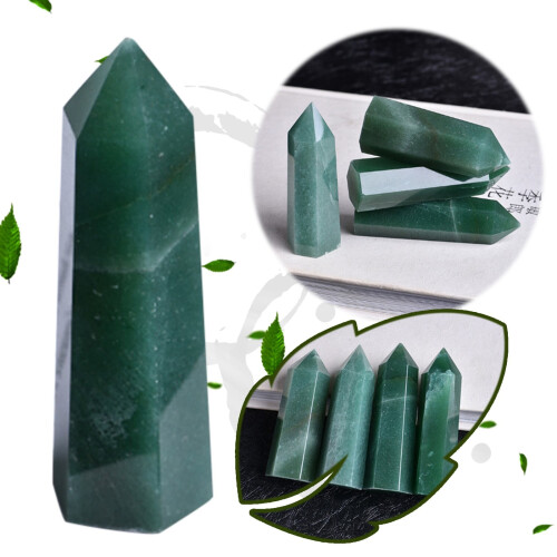 Bara de cristal de fluorit natural cu vârf hexagonal 5-6 cm 1