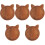 5Pcs Light Brown Wooden Serving Trays Delicate Solid Wood Snack Plates 2