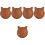 5Pcs Light Brown Wooden Serving Trays Delicate Solid Wood Snack Plates 3