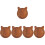 5Pcs Light Brown Wooden Serving Trays Delicate Solid Wood Snack Plates 4