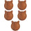 5Pcs Light Brown Wooden Serving Trays Delicate Solid Wood Snack Plates 6