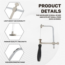 Jewelry Saw Frame with 12 Assorted Jewelry Saw Blades Movable Saw Woodworking Saw Wire Saw Jewelry Cutting Gold Tool