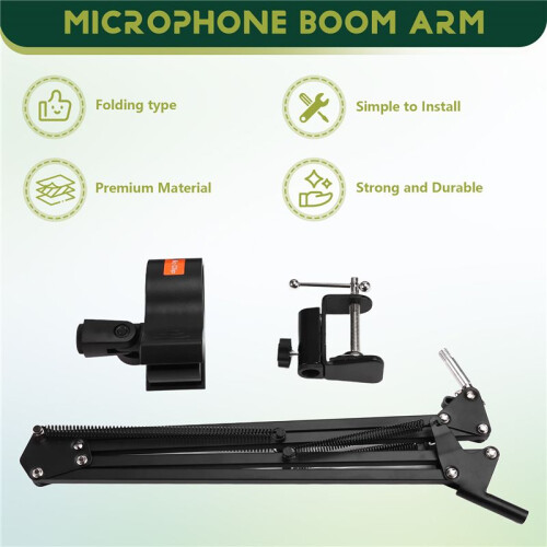 Verstelbare Microfoon Ophangboom Schaararm Standaard voor Stemopname, Microfoonstandaard voor Broadcasting Ijzer 1