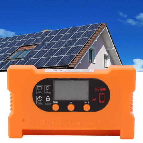 80A Solar Charge Controller for 12V 24V Battery,  Efficiency MPPT Fast Charging with Dual USB TypeC and Safety Protection 1