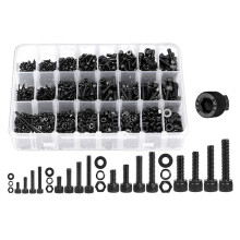 1600 Pezzi Assortimento di Viti Metriche Assortimento di Bulloni Metrici, Kit di Assortimento di Dadi e Bulloni a Testa Cilindrica con Testa a Esagono