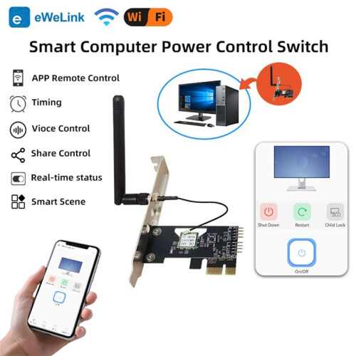 Interrupteur Réinitialisation D'Alimentation pour Ordinateur Intelligent Ewelink, Interrupteur Marche/Arrêt, Commande par Application, 2