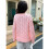 Damen Langarmpullover Herbst Rippstrickpullover Locker Rundhals Zopfmuster Pullover Jumper Tops Rosa XL 2