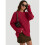 Women'S Oversized Cable Knit Crewneck Sweaters Red M 4