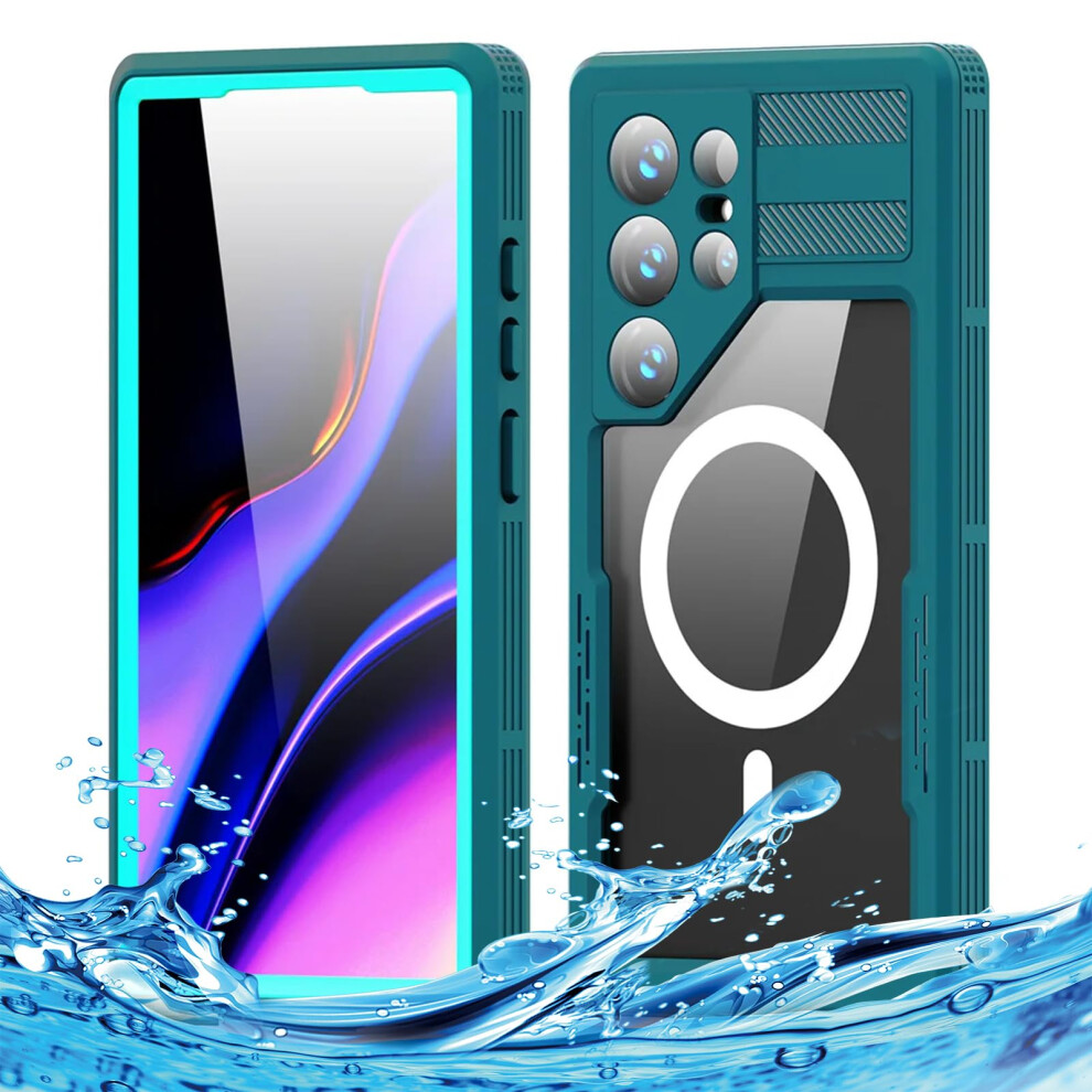 Waterproof Case For Samsung Galaxy S25 Ultra, Magsafe Compatible Ip68 Shockproof Full Body Cover Blue 9310869819950