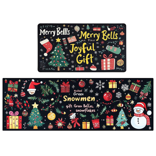 Ensemble de 2 tapis de cuisine de Noël