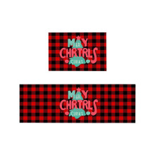 Christmas kitchen rug set non-slip washable 2 pcs