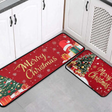 Juego de alfombra y tapete de cocina navideños (2 piezas)