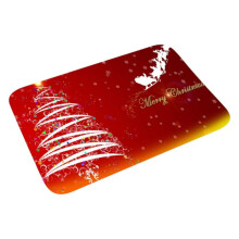 Tapis de cuisine de Noël rouge anti-fatigue en PVC 1,96 x 1,3 pi