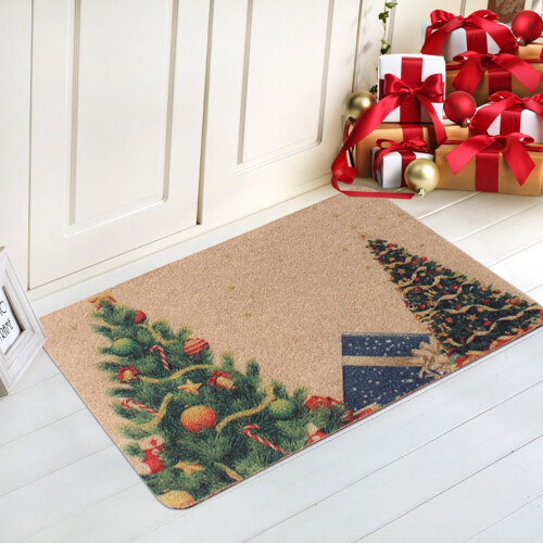 Ensemble de tapis antidérapants blancs 3 pièces avec décorations de Noël