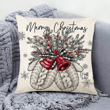 Housses de coussin de Noël en lin style ferme, 45 cm