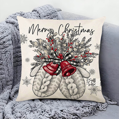 Housses de coussin de Noël en lin style ferme, 45 cm