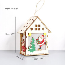 Wooden Christmas Hut Decoration with Luminous Colors