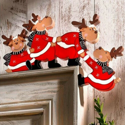 Rustikaler Weihnachtsbaumschmuck aus Holz: Hirsch