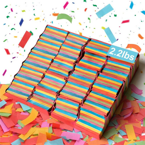 Confetti Paper, 2.2 LBs Multicolor Rectangular Tissue Paper for Confetti Machine, Weddings, Celebrations, Events 1