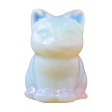 Czarna obsydianowa kryształowa figurka kota 2x3 cm