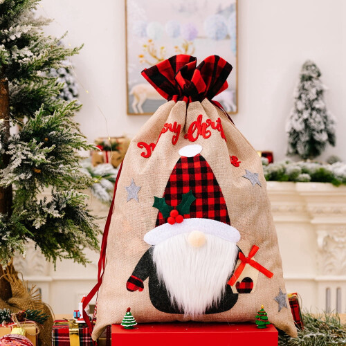Burlap Santa Sack Bag14x22inches reusable