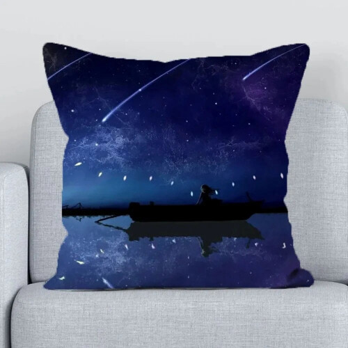 Federa in cotone e lino con motivo cielo stellato (2 pezzi)