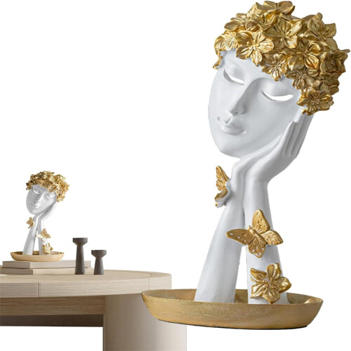 Tänkarstaty Ornament Blond Hår Resinfigur