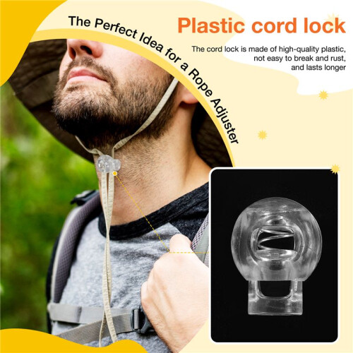 Plastic Toggle Spring Stop Single Hole String Cord Locks 10 Pcs 1