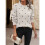 Damen-Pullover mit Punkten, Langärmelig, Rundhalsausschnitt, Strickpullover-Oberteile Weiß XL 4