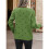 Damen-Pullover mit Punkten, Langärmelig, Rundhalsausschnitt, Strickpullover-Oberteile Grün S 6