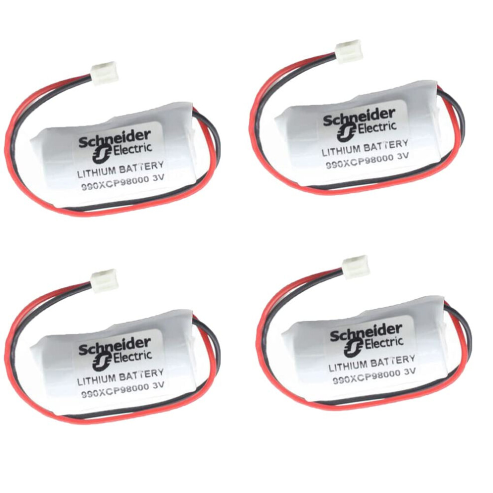 Runaaja (4Pack) 990Xcp98000 3V 1800Mah Battery For Schneider Plc, Reliable Backup Power And Easy Installation 9310869820055