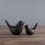 Black and White Ceramic Bird Ornament Modern Minimalist 3