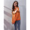 Damen Lässiger Strickpullover mit Geister-Print, Langarm, Rundhalsausschnitt Orange Farbe L 4
