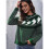 Damen Lässiger Strickpullover mit Geister-Print, Langarm, Rundhalsausschnitt Grün L 2