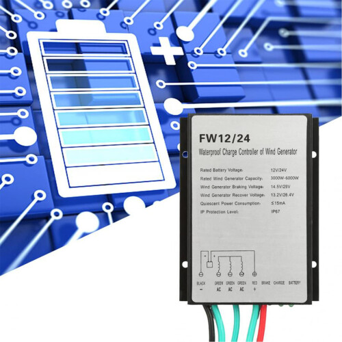 8000W MPPT Wind Turbine Charge Controller 24V System Low Wind Speed Boost Waterproof Regulator 1