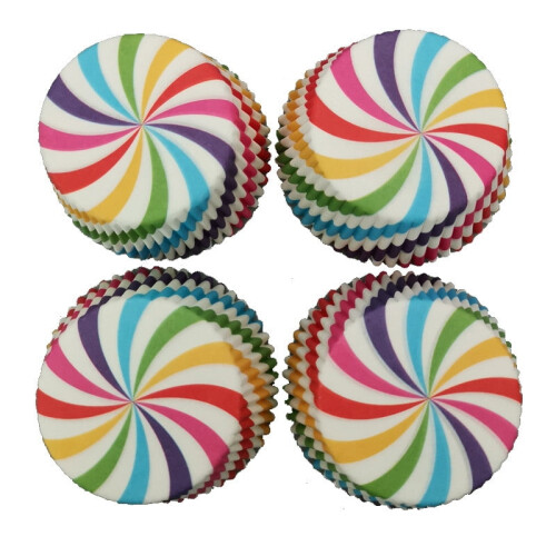 100 stk. farverige perlemorsforme til cupcakes 1